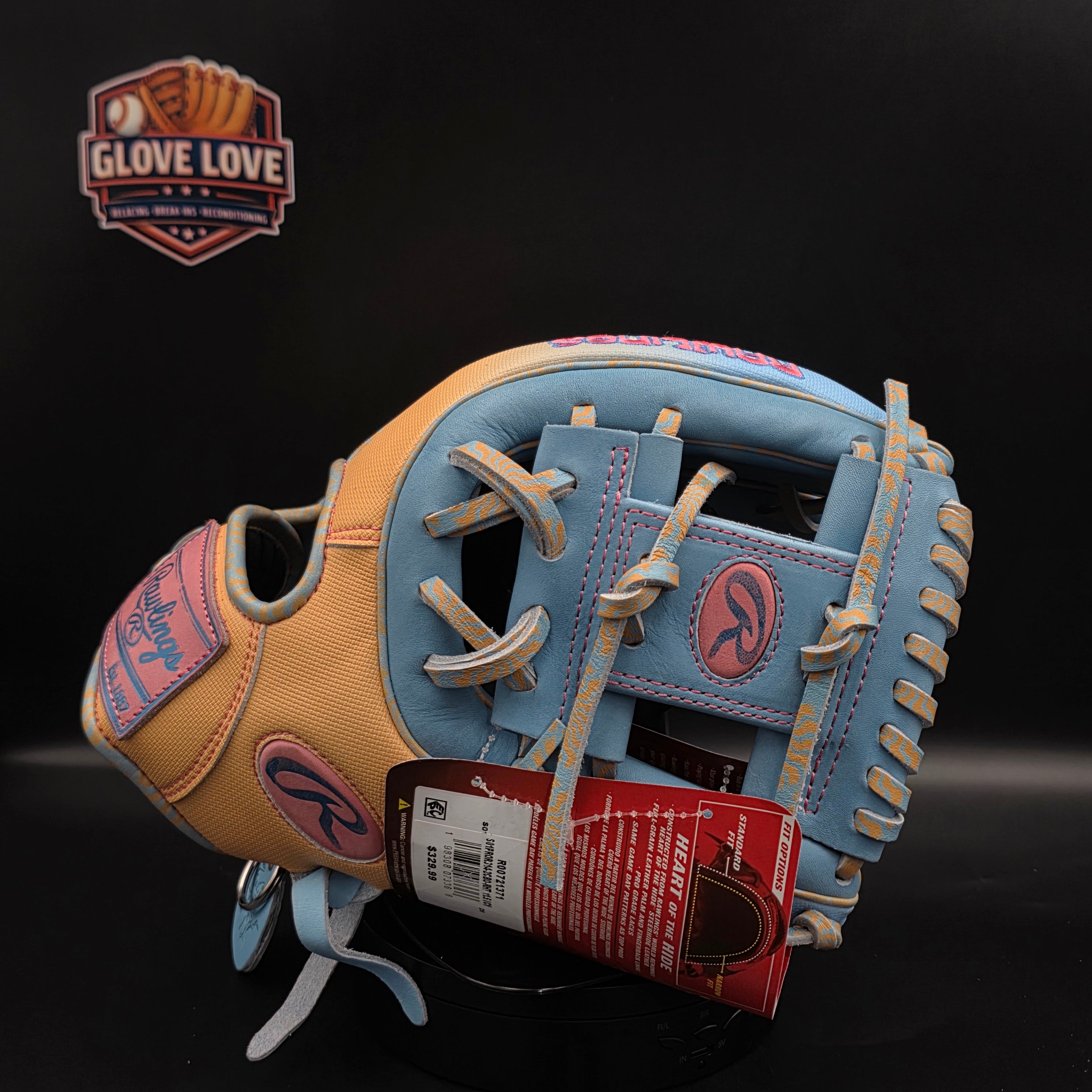 Rawlings Icon Fest Heart of the Hide Camel/Blue 11.5-Inch Infield Glove